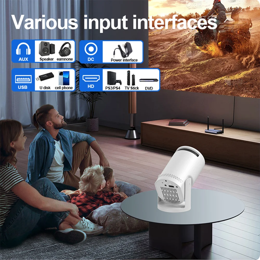 Smart WiFi6 Projector Wireless Sync to Smart Phone HD Home