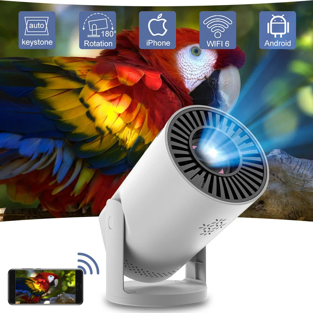 Smart WiFi6 Projector Wireless Sync to Smart Phone HD Home