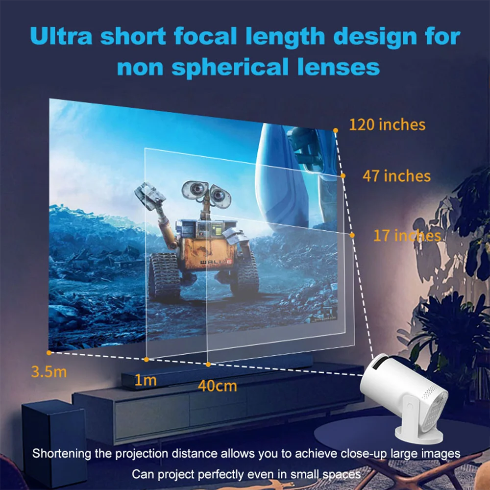 Smart WiFi6 Projector Wireless Sync to Smart Phone HD Home