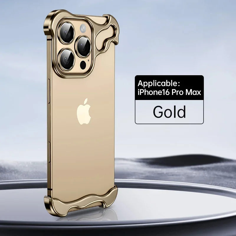 Irregular Metal Bumper Phone Case For IPhone 18 17 16 15 14 13 12 Pro Max Plus