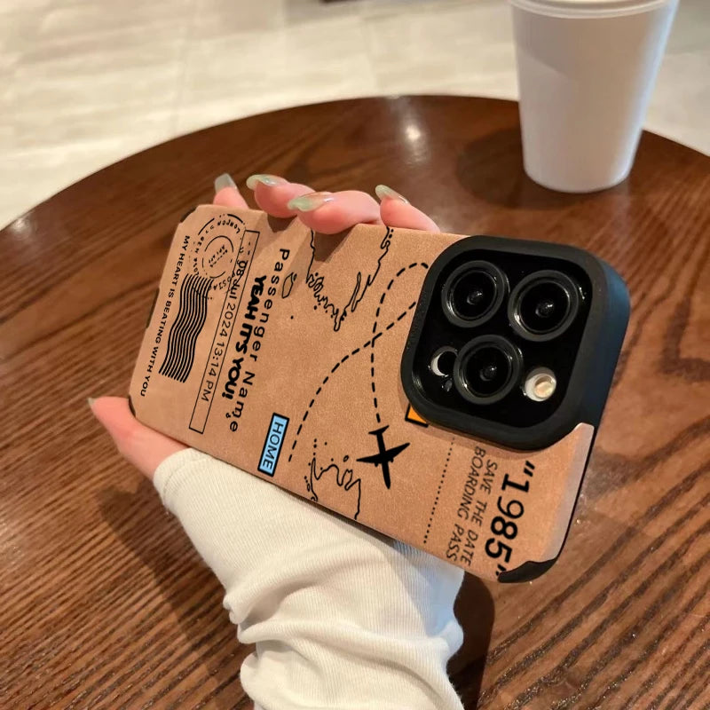 Airplane Flight Route Phone Case for iPhone 18 Pro 17  Max Shockproof Soft Cover