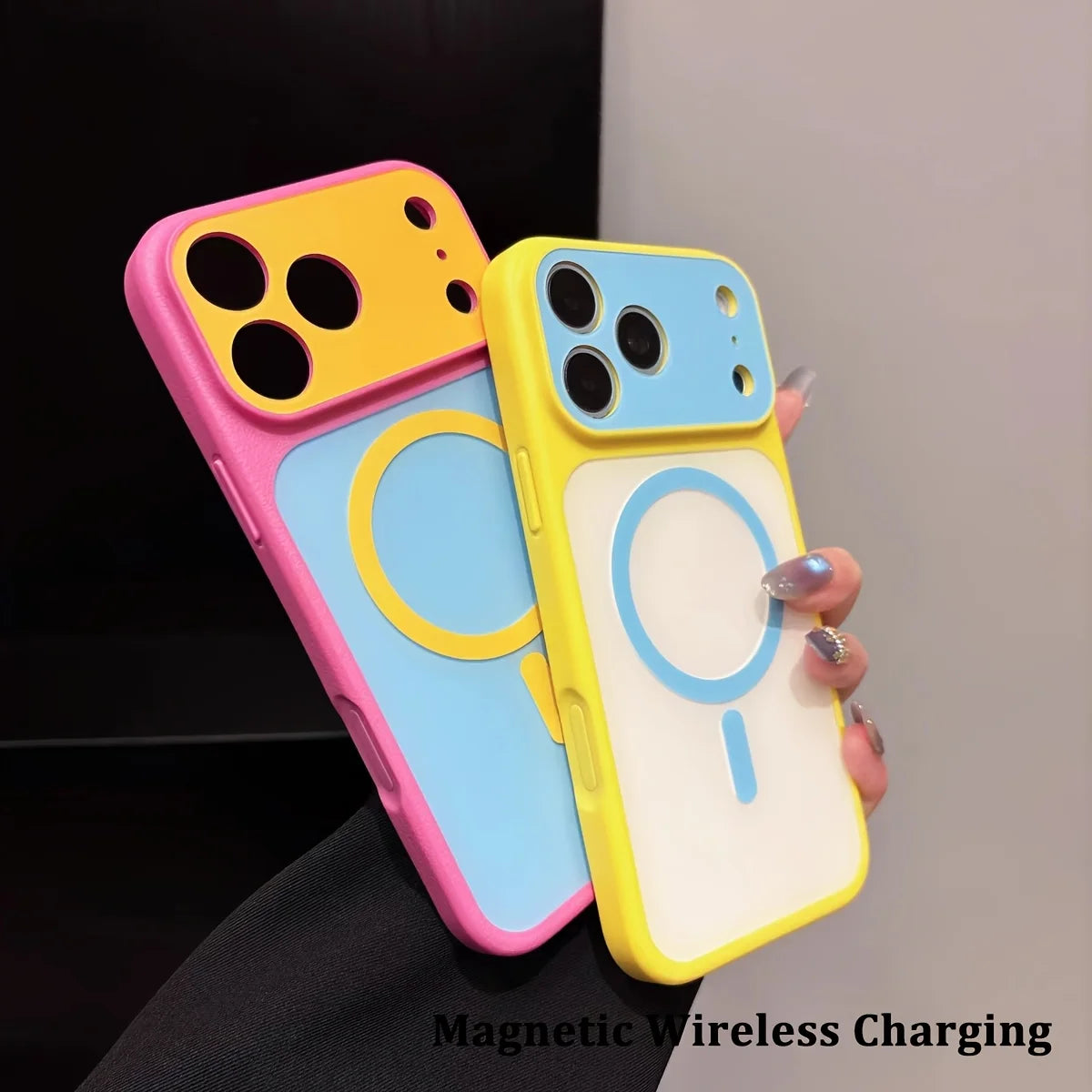 Luxury Candy Color Blocking For Magsafe iphone