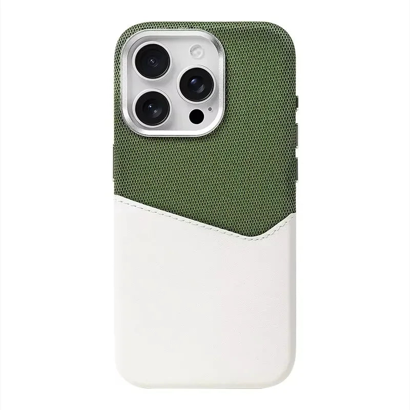 MagSafe Linen Leather Card Holder Case for iPhone
