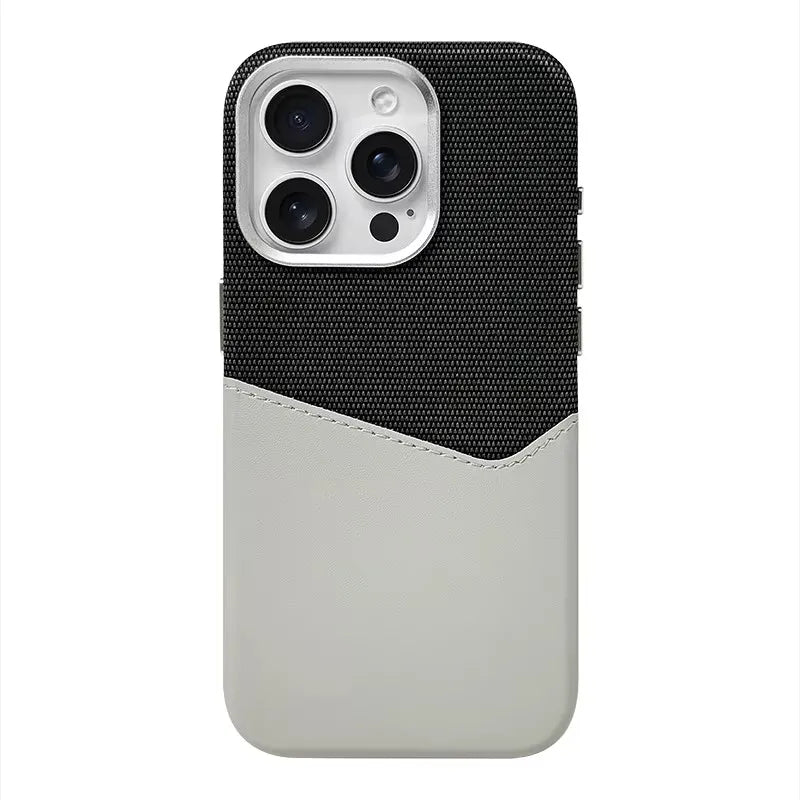 MagSafe Linen Leather Card Holder Case for iPhone