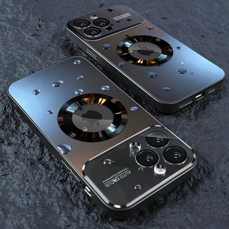 Luxury Glass Camera For Magesafe Magnetic Wireless Charge Case For iphone