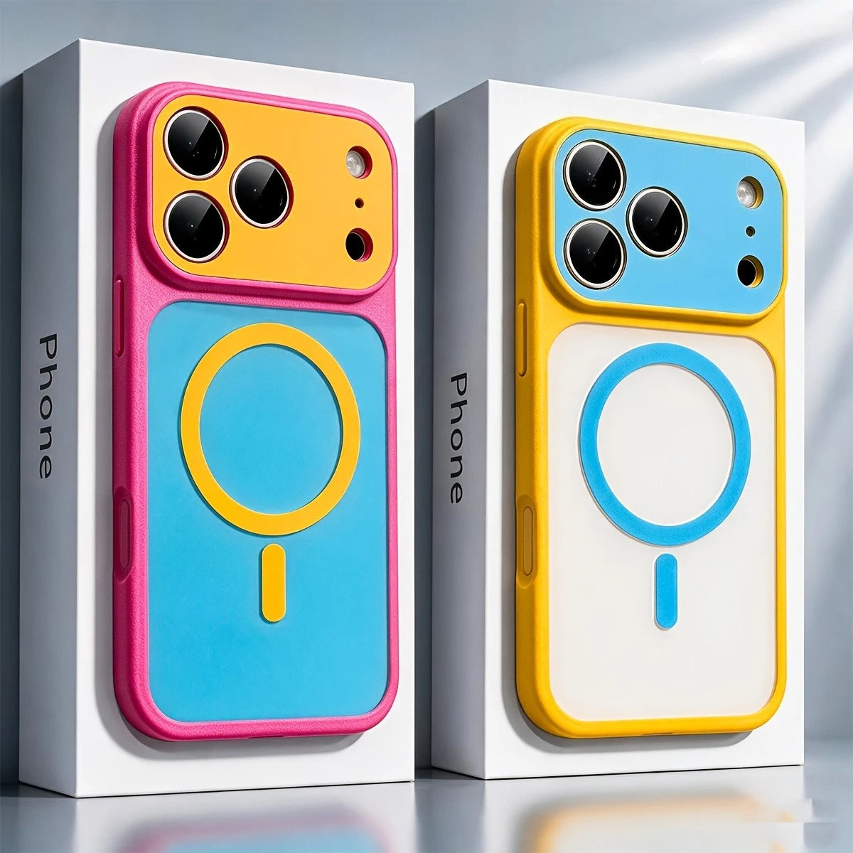 Luxury Candy Color Blocking For Magsafe iphone