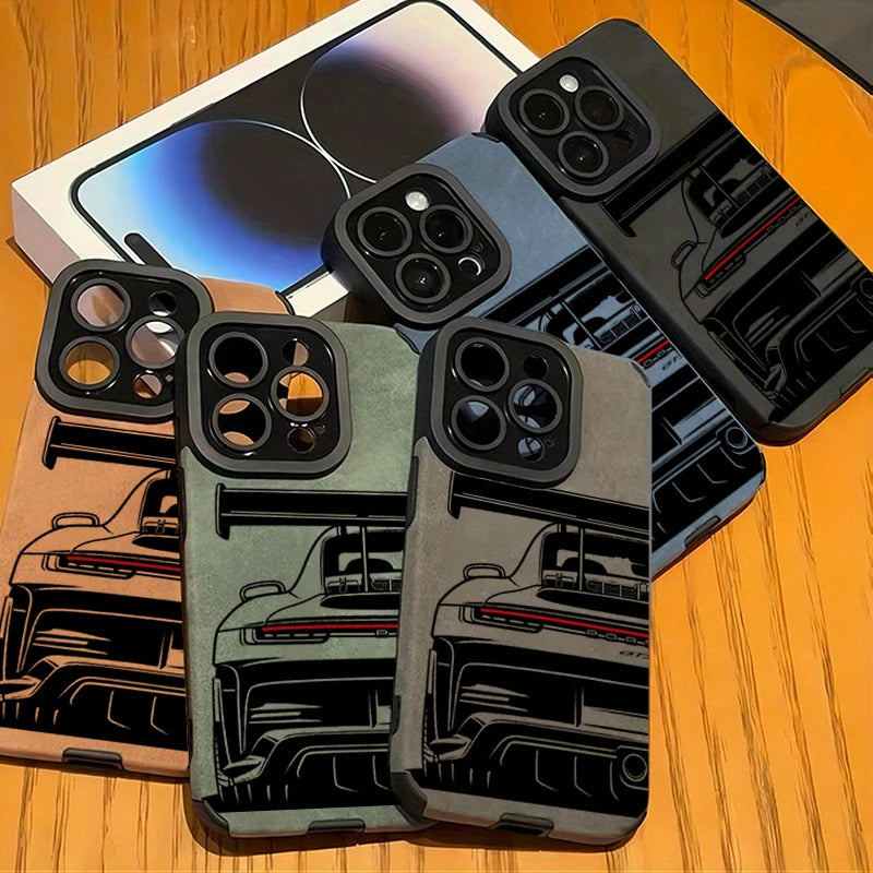 Cool Sports Car Phone Case For iPhone 18 Pro Max 17  2022 Faux Leather Cover