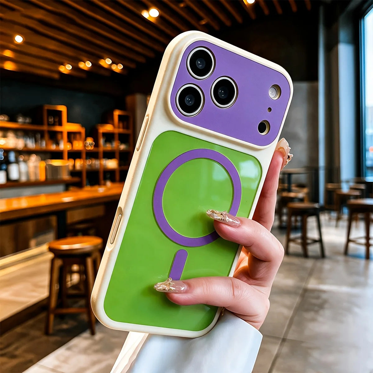 Luxury Candy Color Blocking For Magsafe iphone