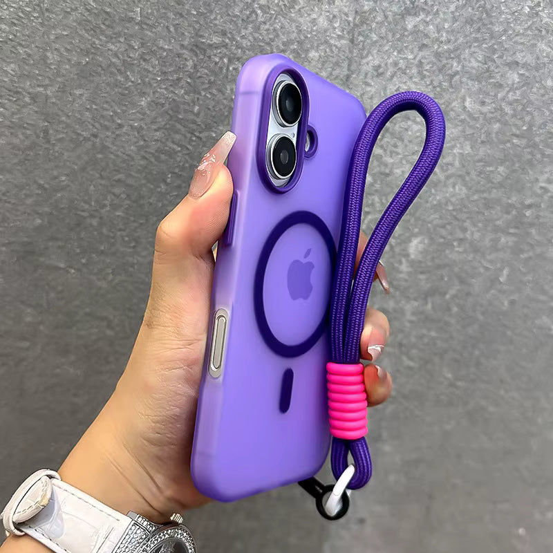 for Magsafe Candy Color Contrast Lanyard Case for iPhone